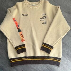 Aelfric Eden Cream and Brown Crewneck Sweater